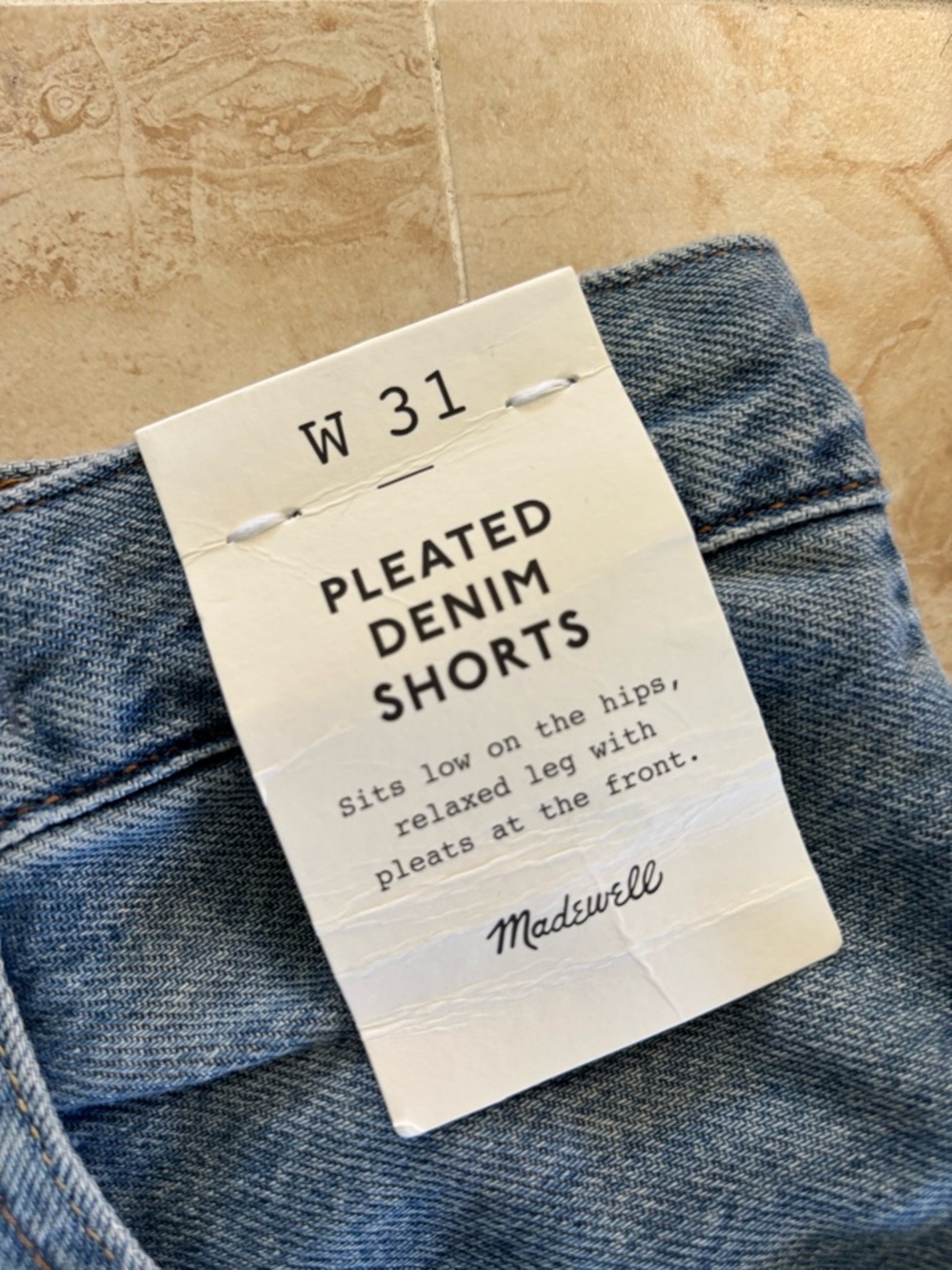 Madewell pleated denim short cotton lyocell blend new NWT spring summer beach - Picture 3 of 8